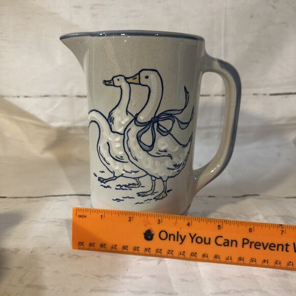 Louisville Stoneware Gaggle of Geese Pitcher goose cottagecore - Picture 9 of 9